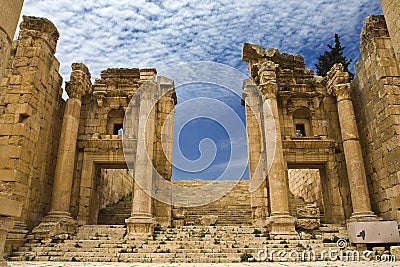 The Propylaea in Jerash Stock Photo