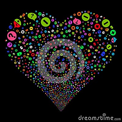 Pros And Cons Arguments Fireworks Heart Vector Illustration