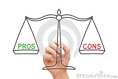 Pros Cons Balance Scale Concept Stock Photo