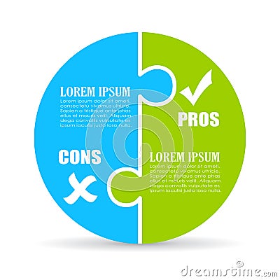 Pros and cons chart Vector Illustration