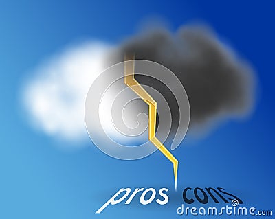Pros and cons cloud Vector Illustration