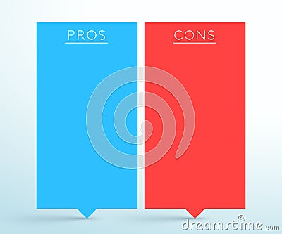 Pros and Cons 2 List Banners Infographic Template Vector Illustration