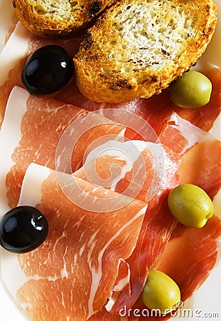 Prosciutto di parma Stock Photo