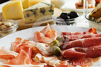 Prosciutto, italian cured ham Stock Photo