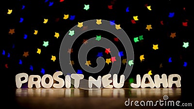 Prosit neu jahr, happy new year in German language Stock Photo