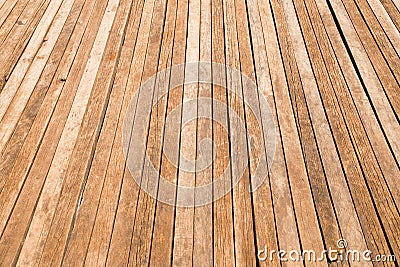 Prospective of orange wooden texture floor Stock Photo