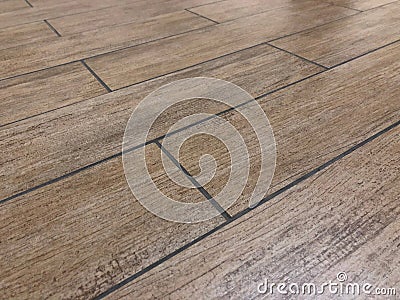 Prospective shot of the newly installed modern tile floor Stock Photo