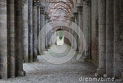 Prospective view of a colonnade Stock Photo