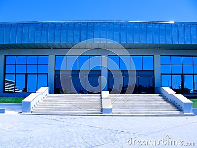 Prospective view to new modern building Stock Photo