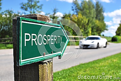 PROSPERITY sign Stock Photo