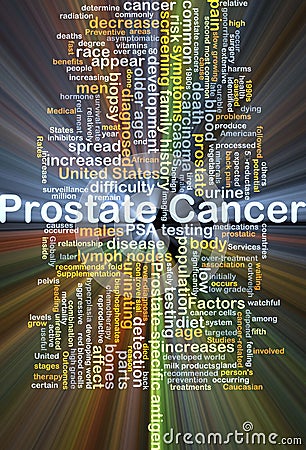 Prostate cancer background concept glowing Cartoon Illustration