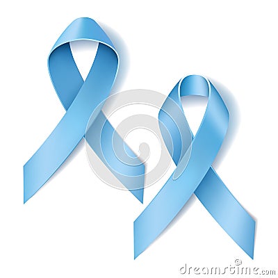 Prostate cancer ribbon awareness Vector Illustration