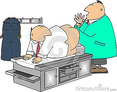 Prostate Exam Cartoon Illustration