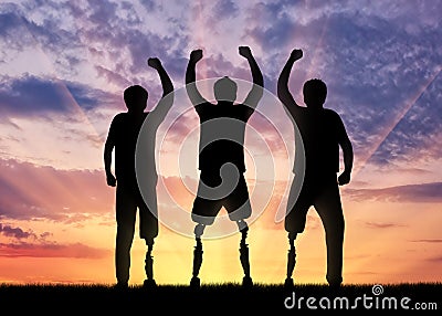 Prosthetic leg disability concept Stock Photo