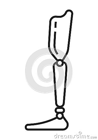 Prosthetics symbol for web design, app. Orthopaedic rehabilitation icon vector Vector Illustration