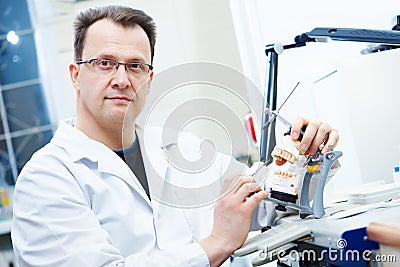 Prosthetist dentist male portrait Stock Photo