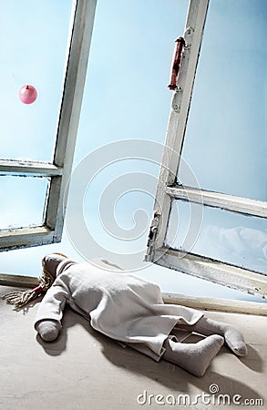 Prostrate rag doll Stock Photo