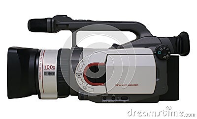 Prosumer Digital Video Camera - Isolated Stock Photo