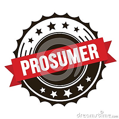 PROSUMER text on red brown ribbon stamp Stock Photo