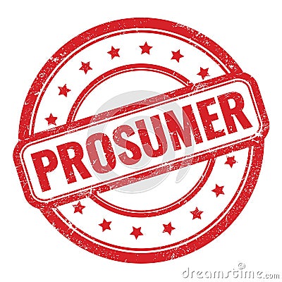 PROSUMER text on red grungy vintage round stamp Stock Photo