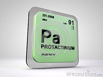 Protactinium - Pa - chemical element periodic table Stock Photo