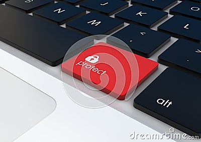 Protect button Stock Photo