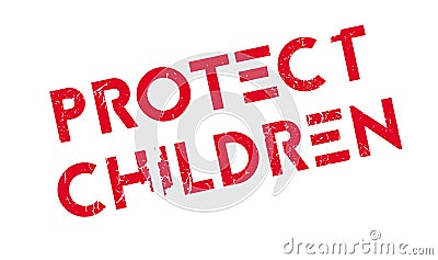 Protect Children rubber stamp Vector Illustration