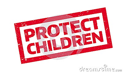 Protect Children rubber stamp Vector Illustration