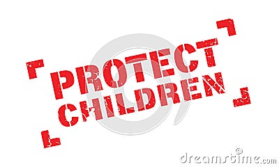 Protect Children rubber stamp Vector Illustration