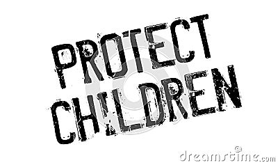 Protect Children rubber stamp Vector Illustration