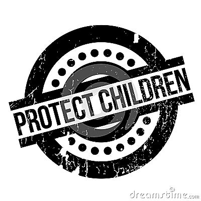 Protect Children rubber stamp Vector Illustration