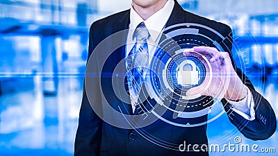 Protect cloud information data concept. Security and safety of cloud data Stock Photo