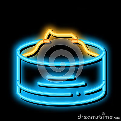 Protect Cream Container neon glow icon illustration Vector Illustration