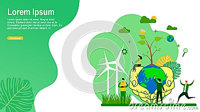 Protect the earth. illustrations of hands grasping the earth Vector Illustration