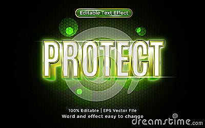 Protect editable text effect Vector Illustration