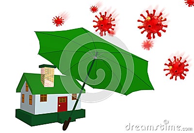 Protect home family persons from virus covid-19 virus coronavirus text word isoted background - 3d rendering Stock Photo