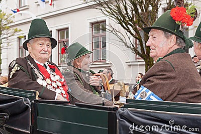 Protect the king and dignitaries during Patronatstag in the coach Editorial Stock Photo