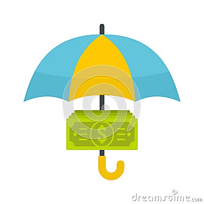 Protect money cash icon, flat style Vector Illustration