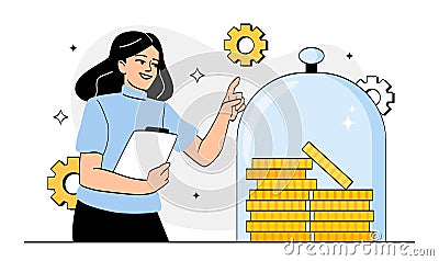 Protect money concept Vector Illustration