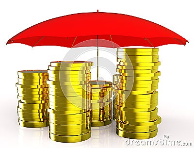 Protect Money Represents Protected Investment And Protection Stock Photo