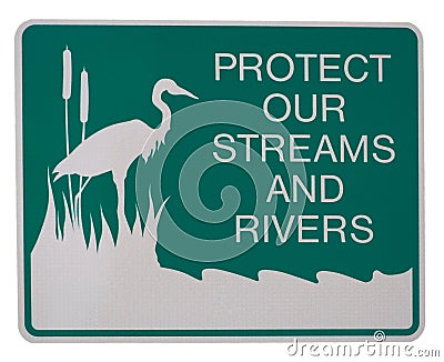 Protect our streams and rivers Stock Photo