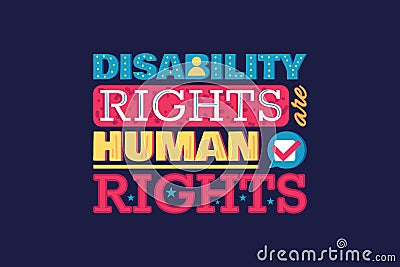 Protect Rights of Disable People Human Equality Vector Illustration