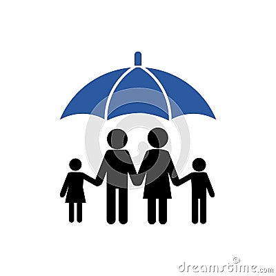 Protect Your Family, umbrella icon Stock Photo