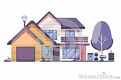 Protect your high-rise building with comprehensive camera monitoring, utilizing security in a networked environment for effective Cartoon Illustration