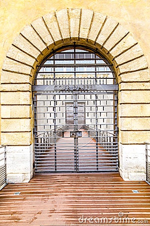 Protected entrance of central court building in Aix en Provence Editorial Stock Photo