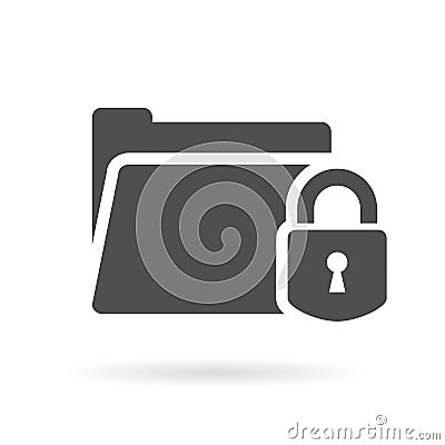 Protected folder vector icon Vector Illustration