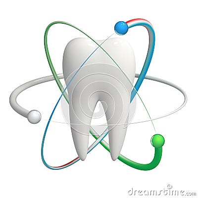 Protected tooth - realistic 3d vector icon Vector Illustration