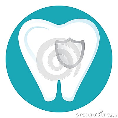 Protected tooth. Vector illustration decorative design Vector Illustration