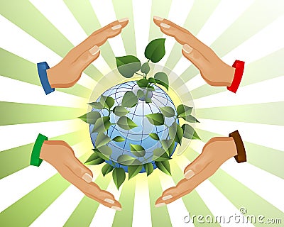 Protecting the Earth, cdr vector Vector Illustration