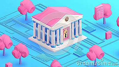 Protecting government institutions with high-level encryption and secure data handling using advanced cyber security Stock Photo